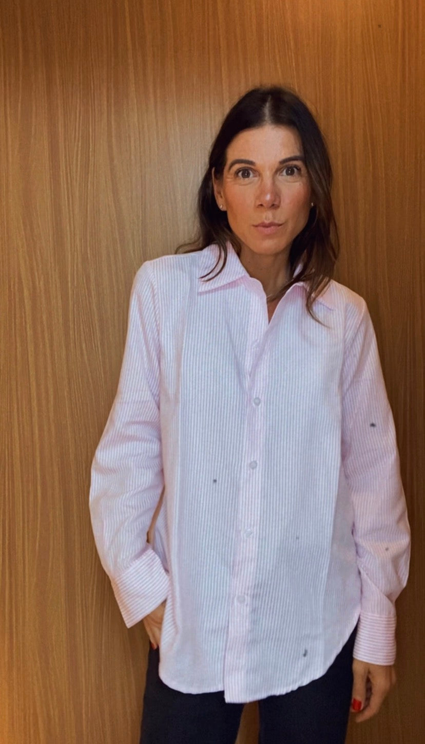 CAMISA LISTRA ROSE