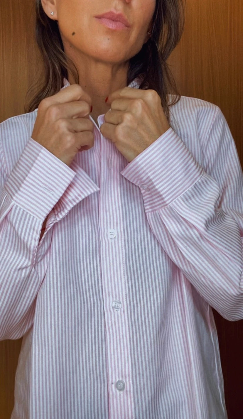 CAMISA LISTRA ROSE