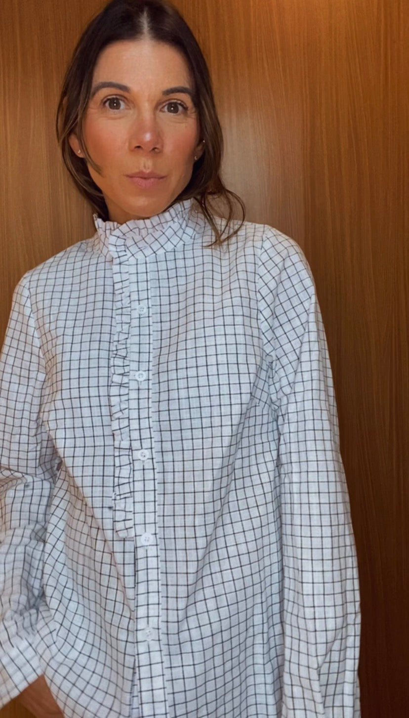 CAMISA XADREZ BRANCA