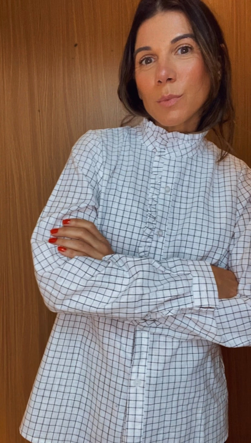 CAMISA XADREZ BRANCA