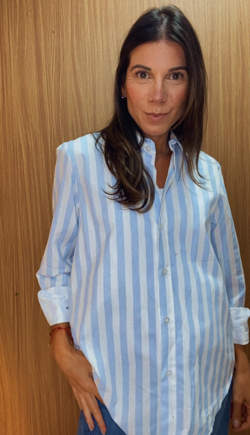 CAMISA LISTRA LIGHT BLUE