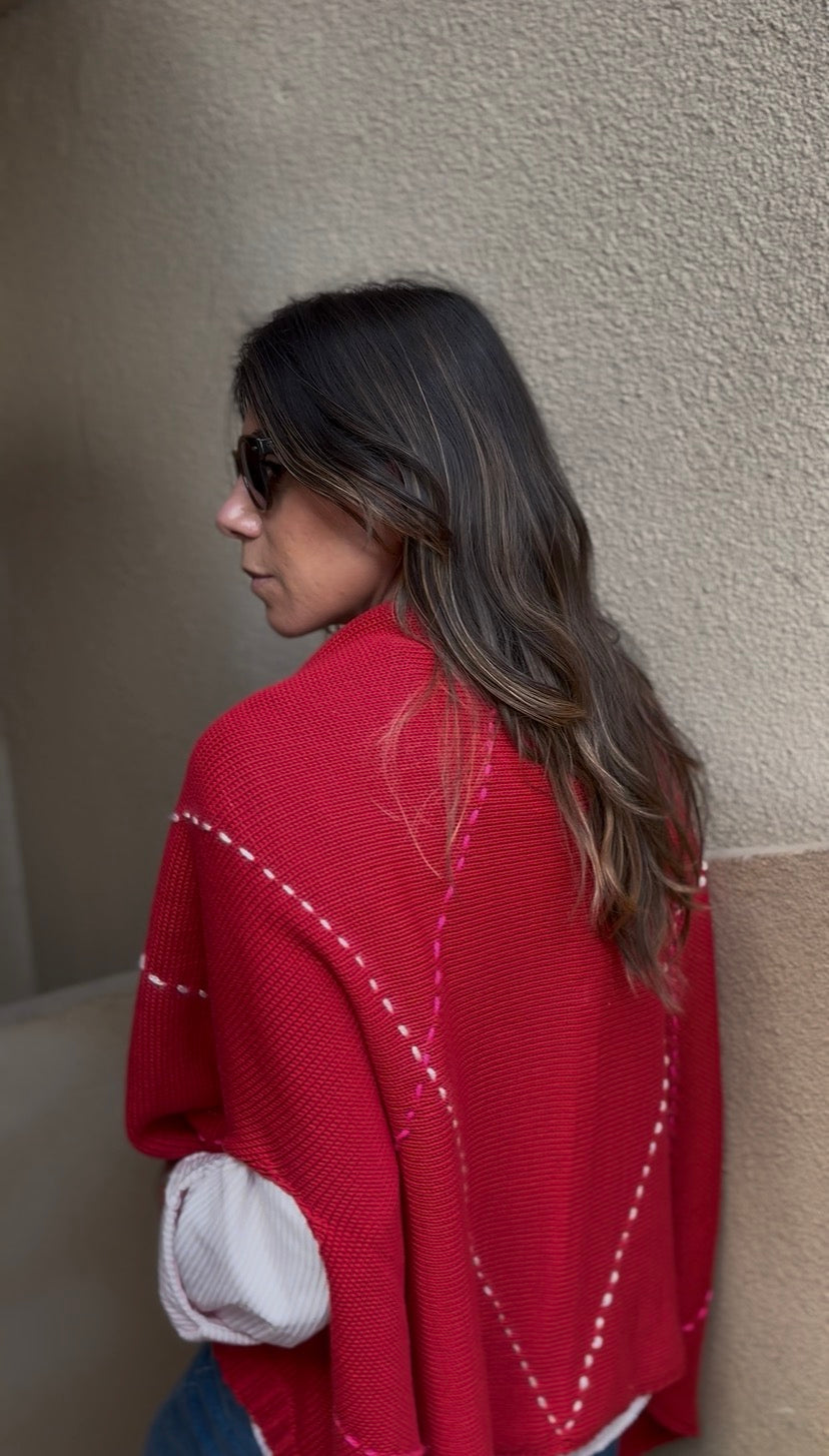 WRAP RED ARGYLE