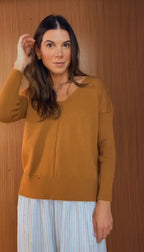 BLUSA TRICOT AMOUR CAMEL
