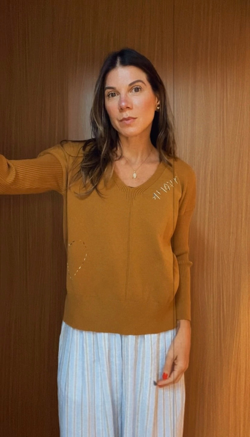 BLUSA TRICOT AMOUR CAMEL