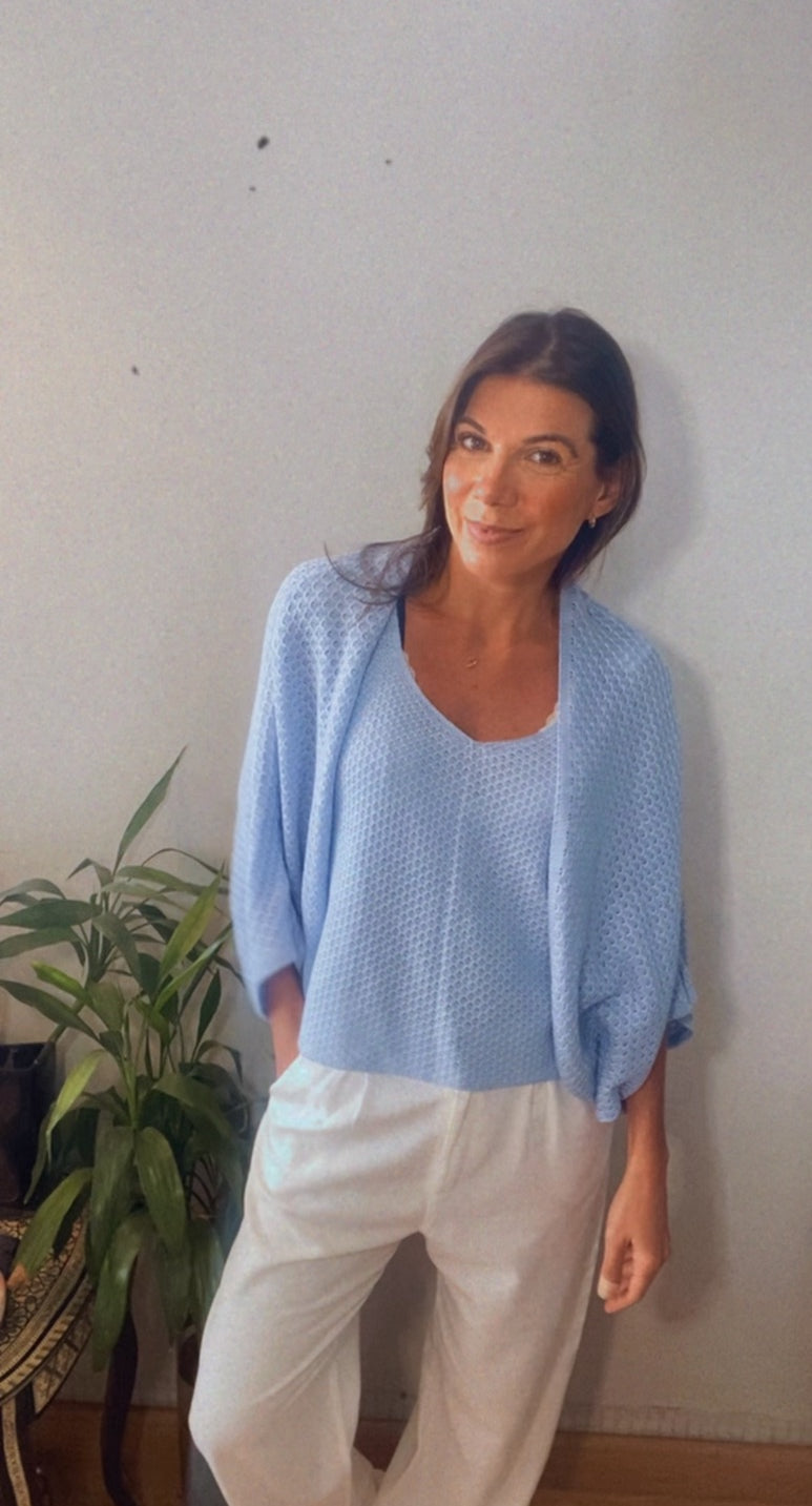 CONJUNTO CASULO TRICOT LIGHT  BLUE