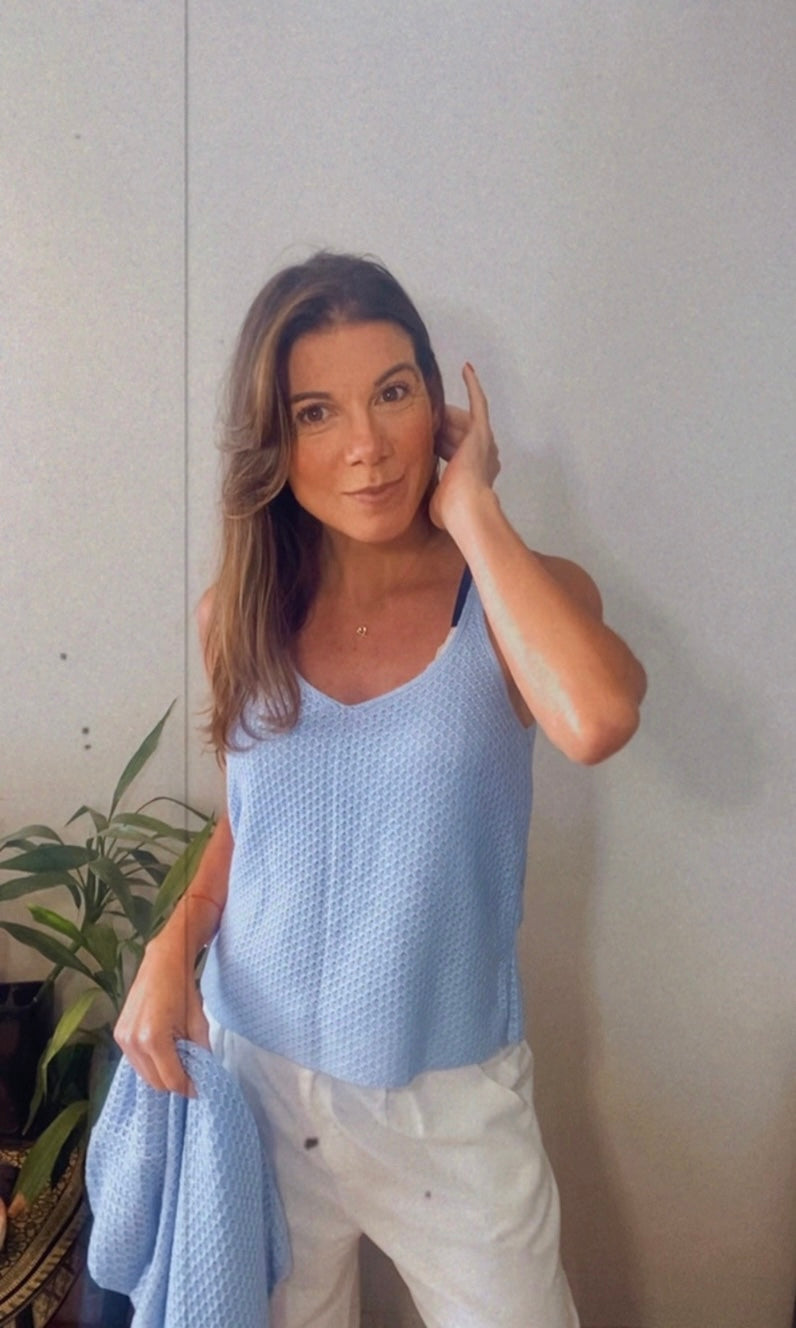 CONJUNTO CASULO TRICOT LIGHT  BLUE