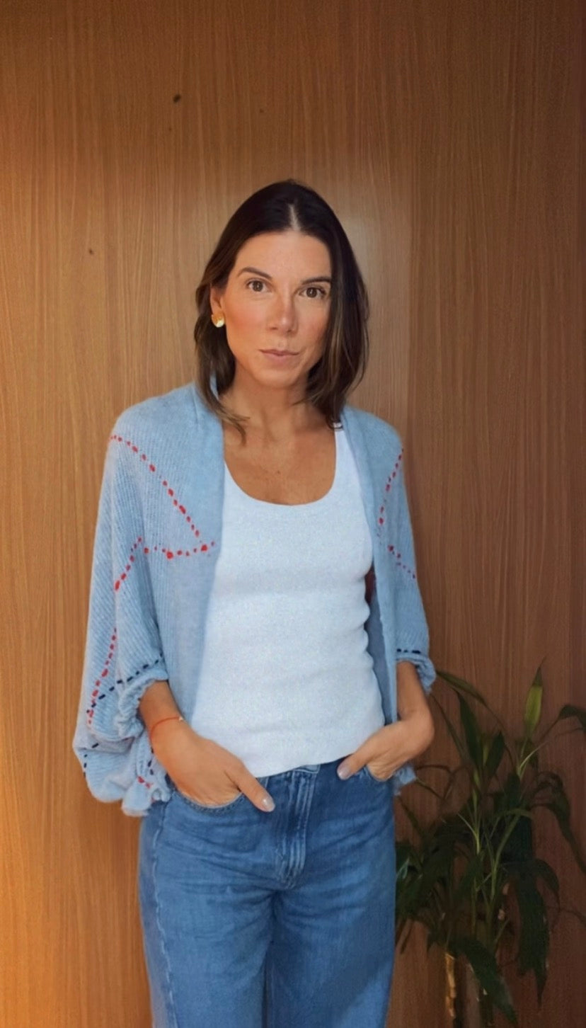 TRICOT CASULO BLUE ARGYLE