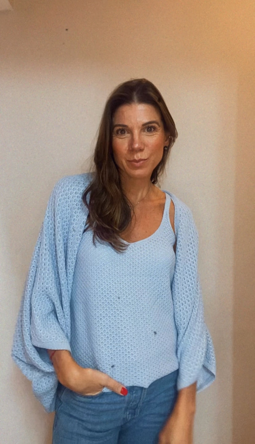 CONJUNTO CASULO TRICOT LIGHT  BLUE