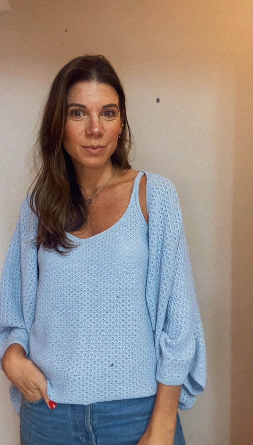 CONJUNTO CASULO TRICOT LIGHT  BLUE