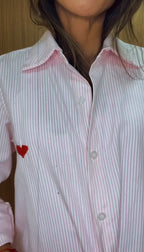 CAMISA LISTRA ROSA