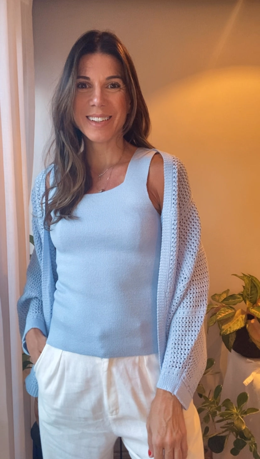 CONJUNTO CASULO TRICOT LIGHT  BLUE