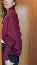 VESTE TRICOT BORDEAUX