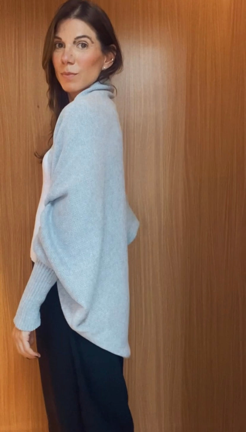 VESTE TRICOT CINZA MESCLA