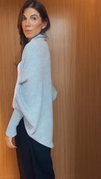 VESTE TRICOT CINZA MESCLA