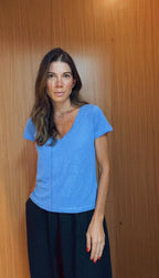 CAMISETA BASIC LINHO BLUE