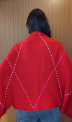 WRAP RED ARGYLE