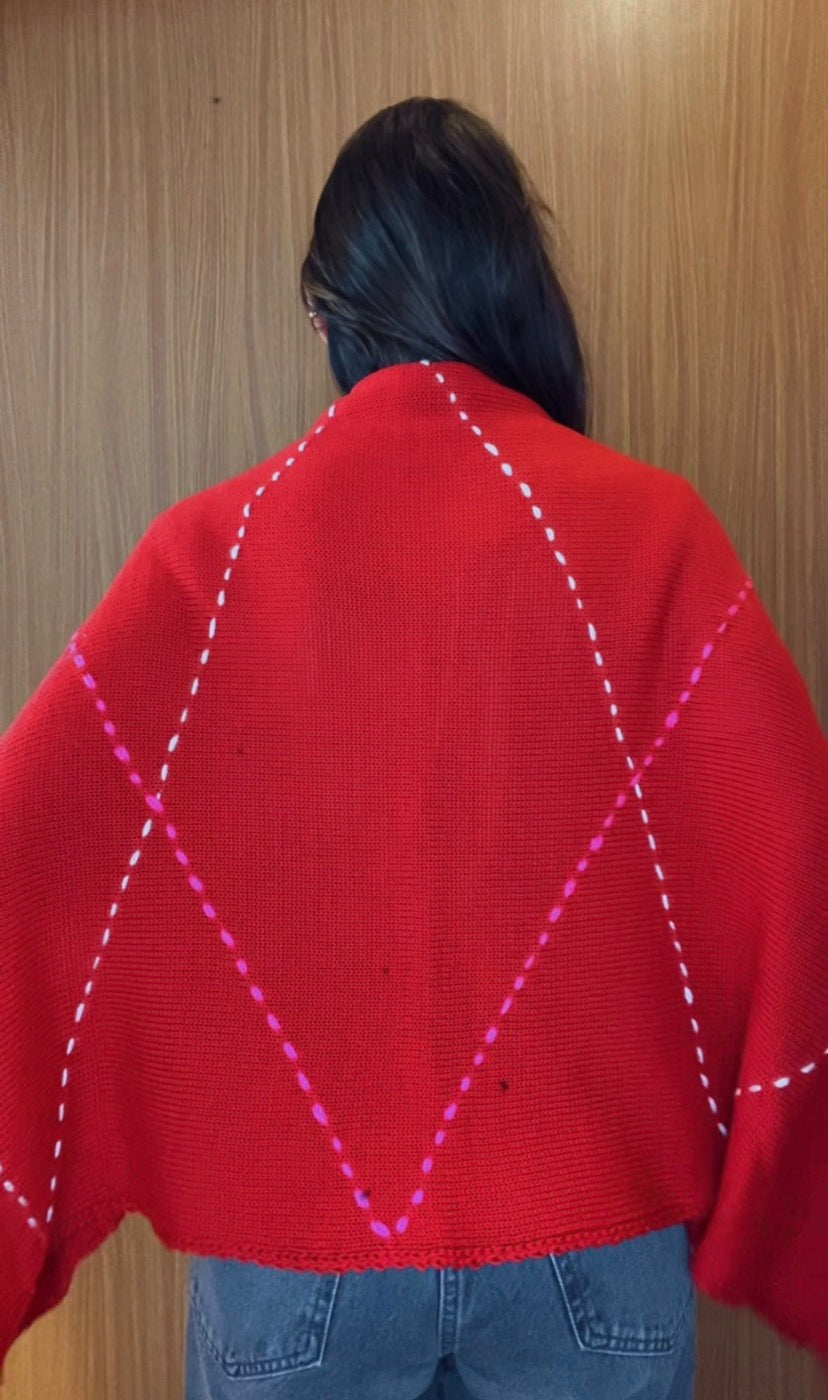 WRAP RED ARGYLE