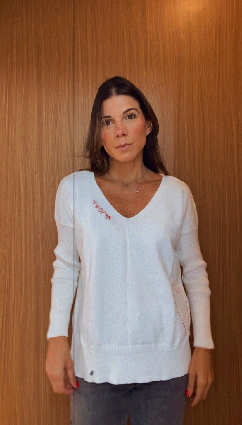 BLUSA TRICOT AMOUR WHITE
