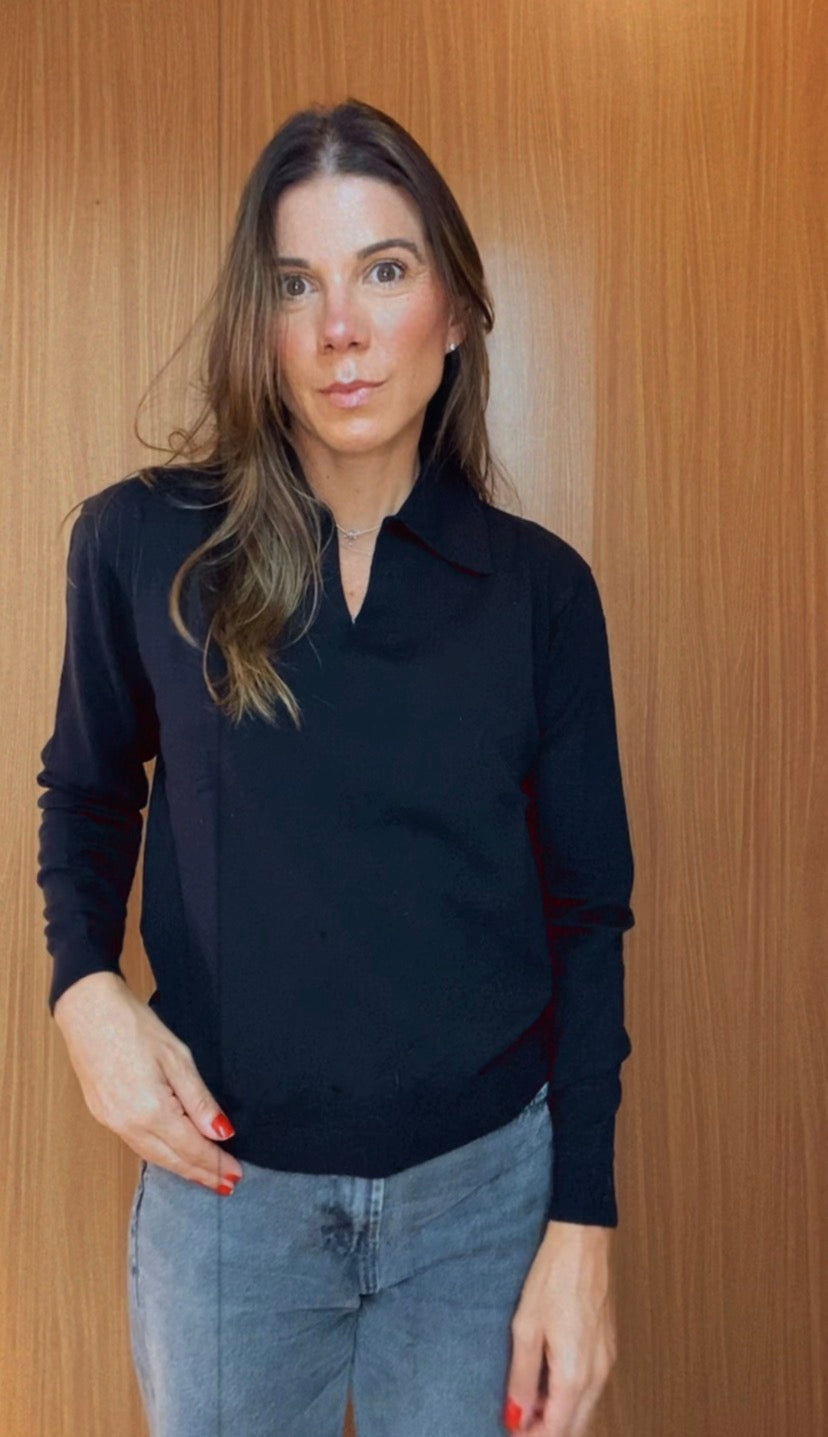 POLO TRICOT BLACK