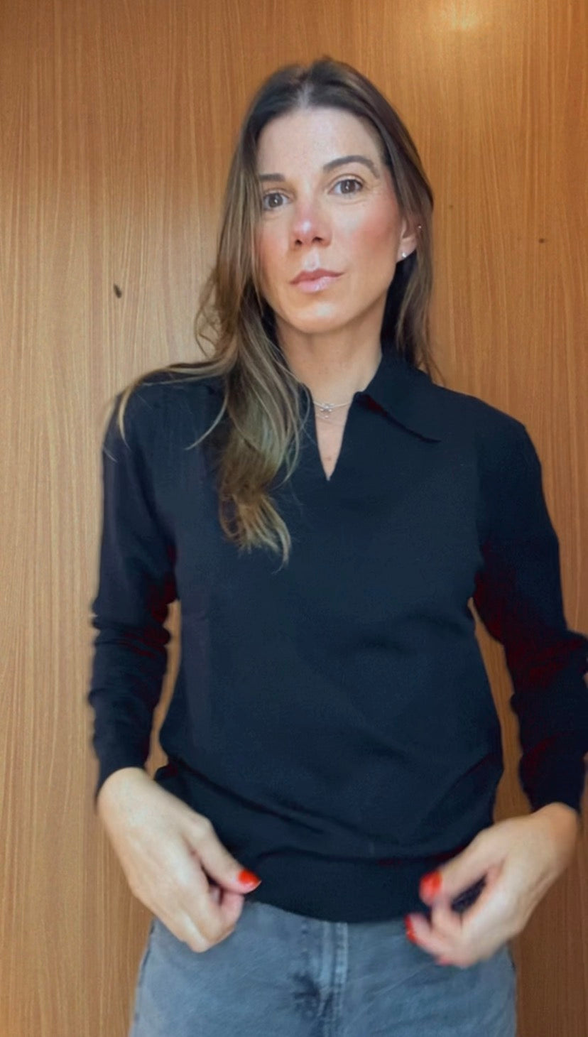 POLO TRICOT BLACK