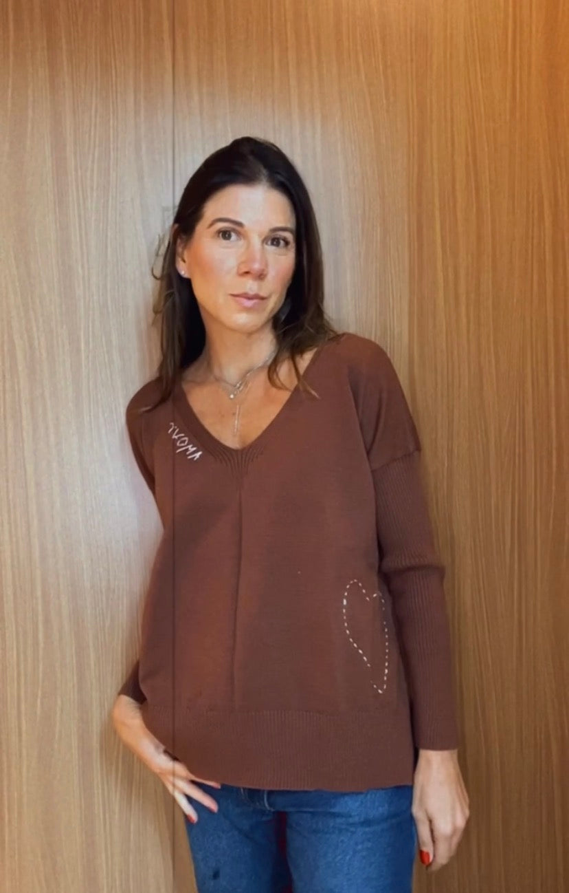 BLUSA TRICOT AMOUR COFFEE